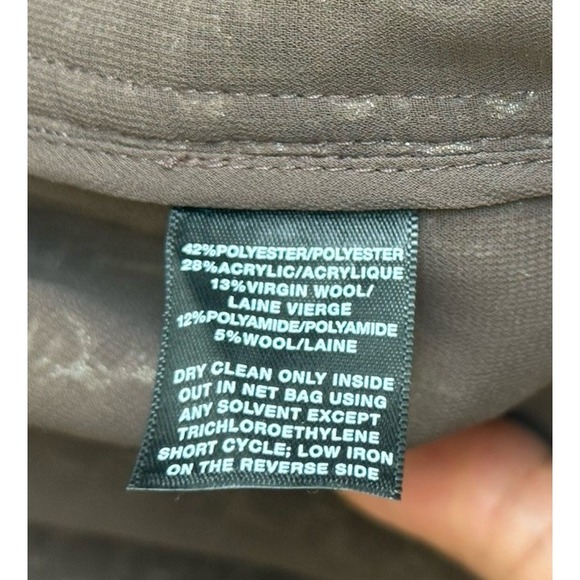 Lafayette 148 New York Wool Blend Tweed Blazer Leather Trim Size XXLBrown *READ - Picture 6 of 9